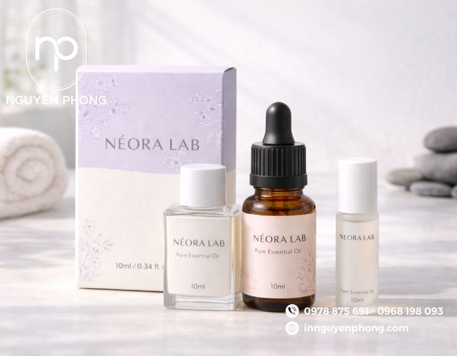 Mẫu in hộp đựng tinh dầu đẹp 